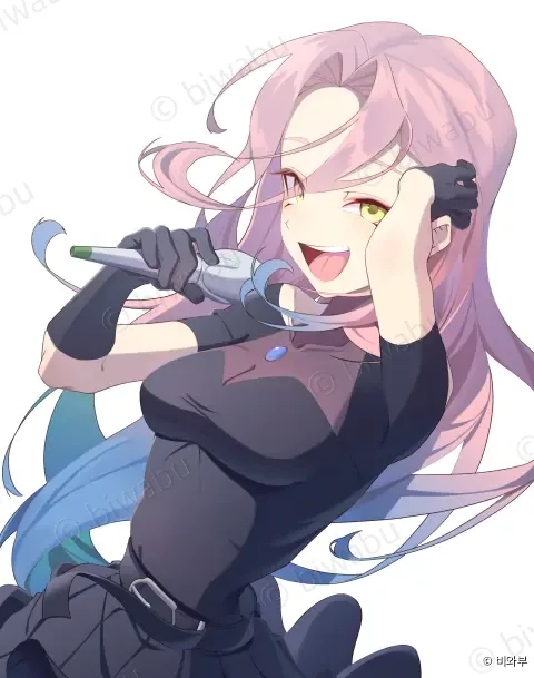 보컬 소녀 일러스트